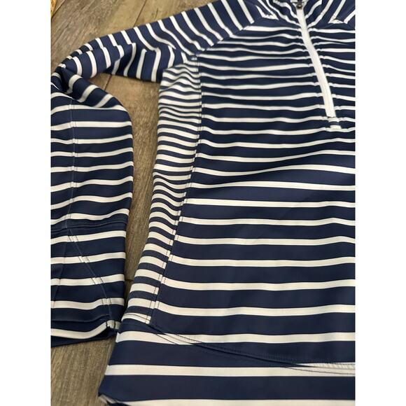 Vineyard Vines Performance Deep Bay Stripe Long Sleeve Half Zip Shirt Size S - Picture 12 of 13